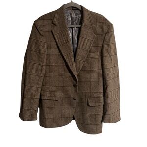 Mark Alexander Camel Hair Plaid Sport Coat Blazer Professional Formal